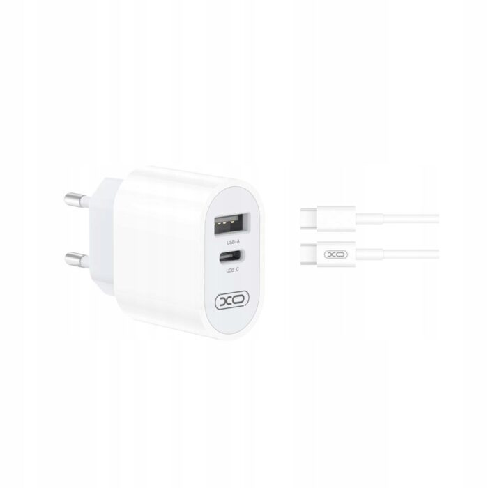 XO ładowarka sieciowa L97 1xUSB 1xUSB-C +kabel USB-C - USB