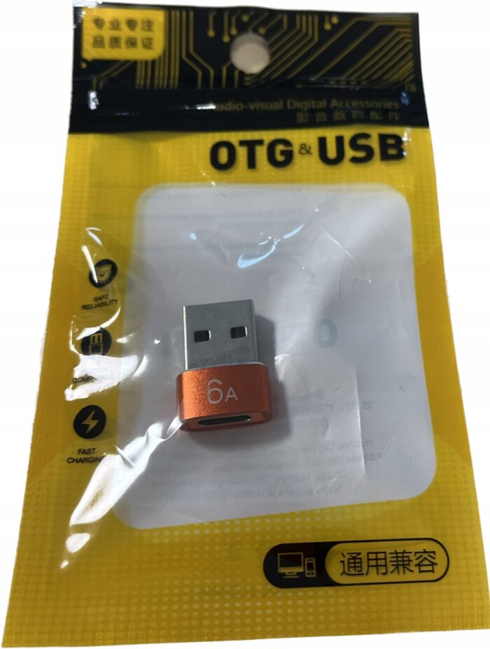 Adapter OTG USB 3.0 USB_C do USB_A Pomarańczowy 6A metalowa - obrazek 8