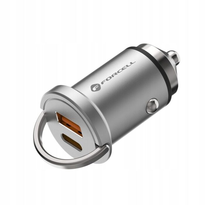 FORCELL Mini ładowarka samochodowa Typ C PD 20W + USB QC 3.0 - obrazek 5