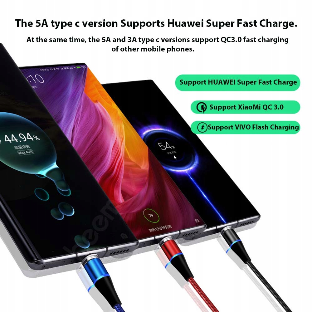 Kabel Magnetyczny X-Cable 5A Super Charge 7-pinowy Silver Color - obrazek 5