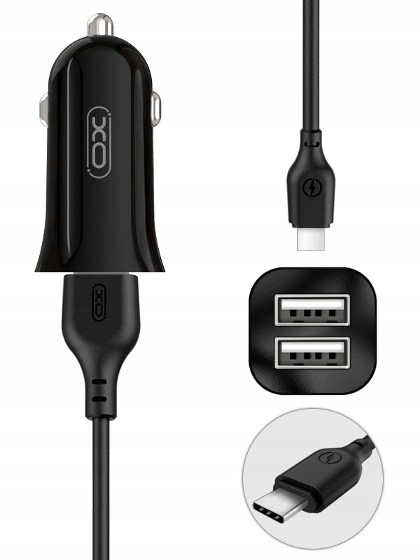 XO ładowarka samochodowa CC31 2x USB 2,4A czarna - obrazek 2