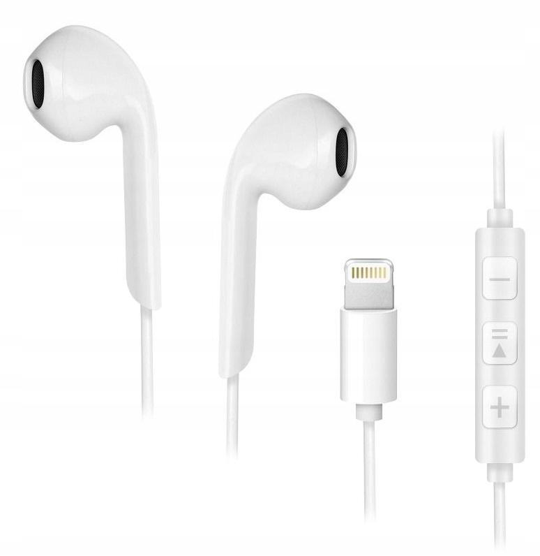 FORCELL słuchawki Stereo do Apple iPhone Lightning 8-pin biały HR-ME25