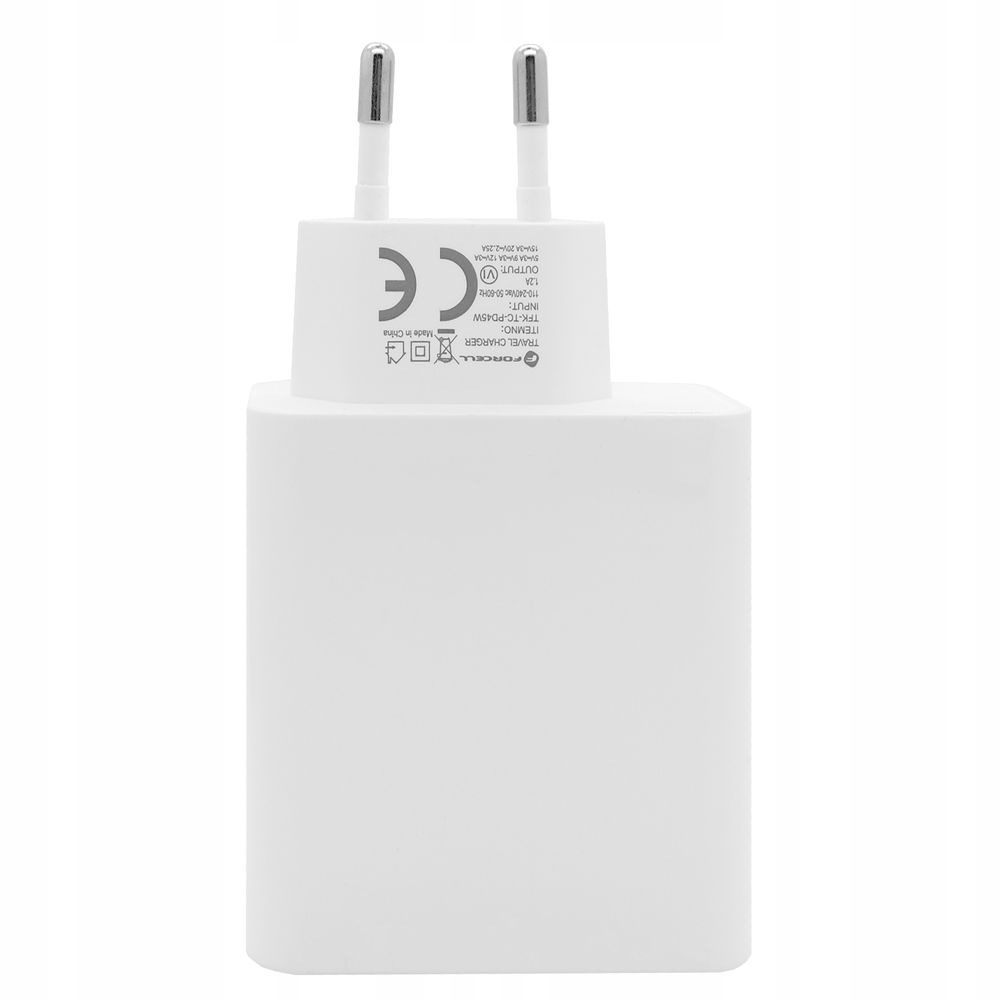 Ładowarka sieciowa USB-C 45W 3A PD QC 4.0, szybkie ładowanie, Typ C Forcell - obrazek 3