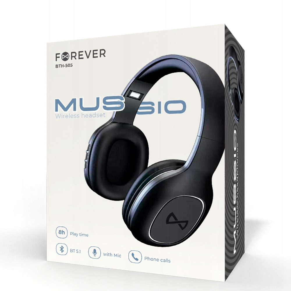 Słuchawki bezprzewodowe Forever BTH-505 nauszne czarne Bluetooth - obrazek 7