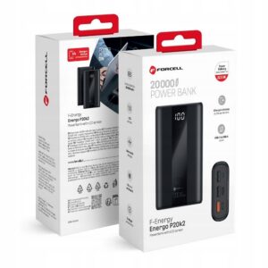 Powerbank bateria zewnętrzna 20000mAh USB-C 3xUSB-A PD 22.5W QC LCD +kabel