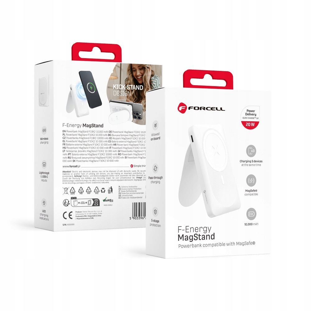 FORCELL F-ENERGY F10K2 MagStand powerbank kompatybilny z MagSafe PD QC3.0 5 - obrazek 2