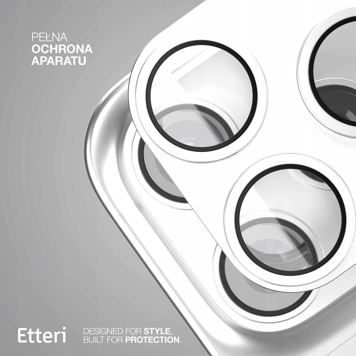 Etteri pełna ochrona aparatów do iPhone 17 Pro srebrna - obrazek 3