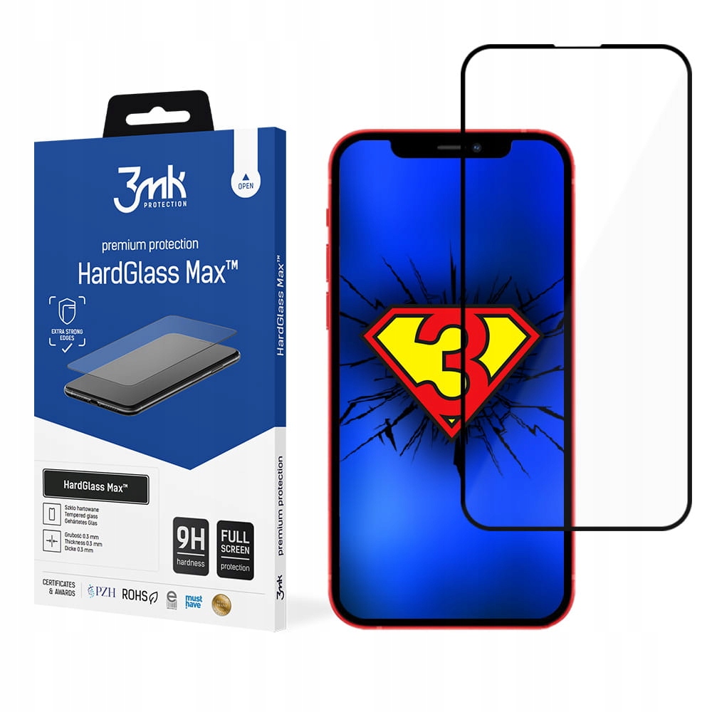 Szkło hartowane 9H na cały ekran 3mk HardGlass Max Apple iPhone 13/13 Pro
