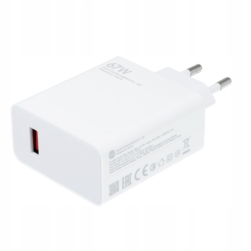 XIAOMI oryginalna ładowarka sieciowa USB A QC3.0 3A 67W MDY12-EH biała bulk - obrazek 7