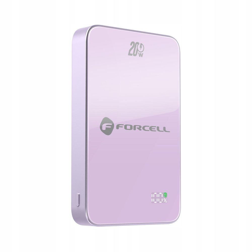 Powerbank z MagSafe Forcell SuperSlim QC4.0 PD3.0 15W 10000 mAh fioletowy - obrazek 3
