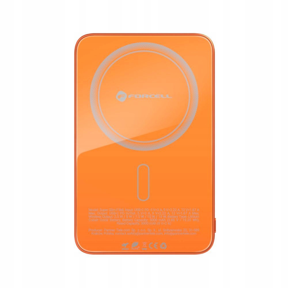 Powerbank Forcell 10000 mAh pomarańczowy - obrazek 3