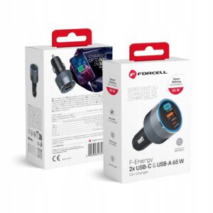 FORCELL F-ENERGY Alu ładowarka samochodowa 65W PD+QC4.0+SAM 2xUSB C+USB A
