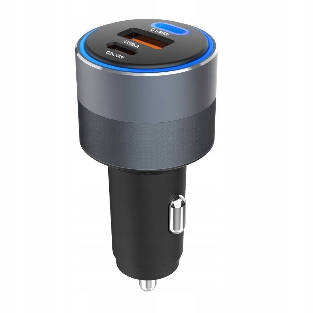 FORCELL F-ENERGY Alu ładowarka samochodowa 65W PD+QC4.0+SAM 2xUSB C+USB A - obrazek 2