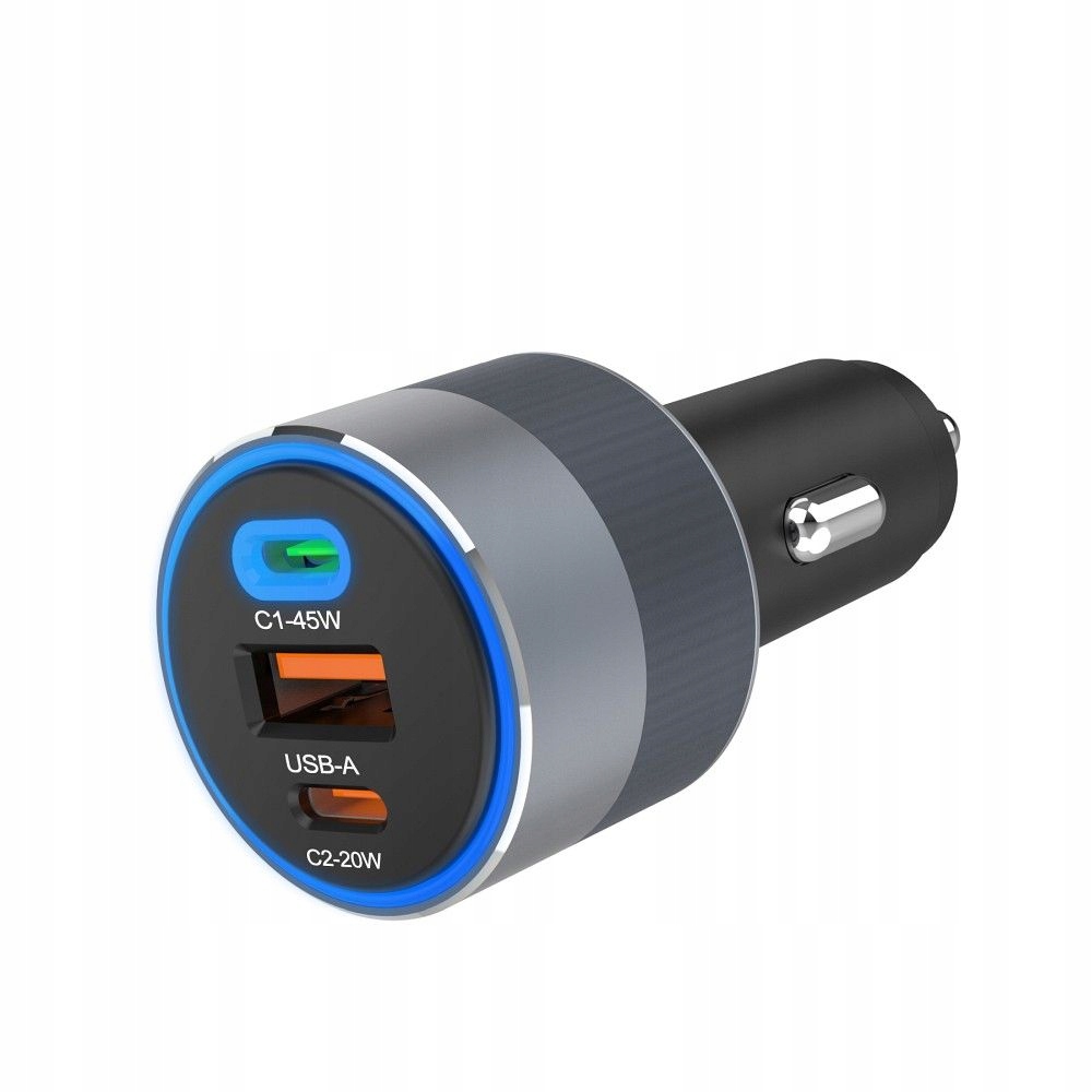 FORCELL F-ENERGY Alu ładowarka samochodowa 65W PD+QC4.0+SAM 2xUSB C+USB A - obrazek 4