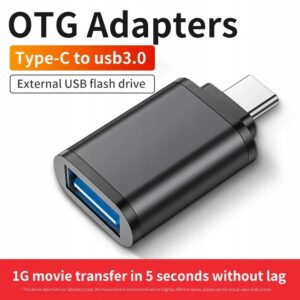 Adapter przejściówka USB_C na USB_A 3.0 GB/s czarny