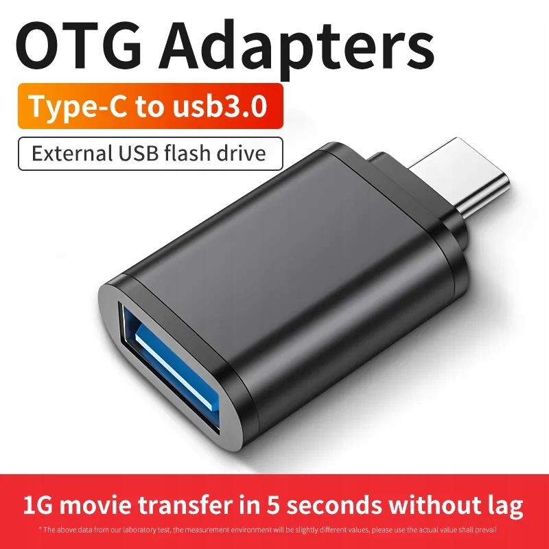 Adapter przejściówka USB_C na USB_A 3.0 GB/s czarny