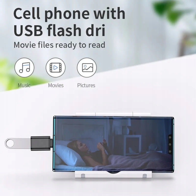 Adapter przejściówka USB_C na USB_A 3.0 GB/s czarny - obrazek 2