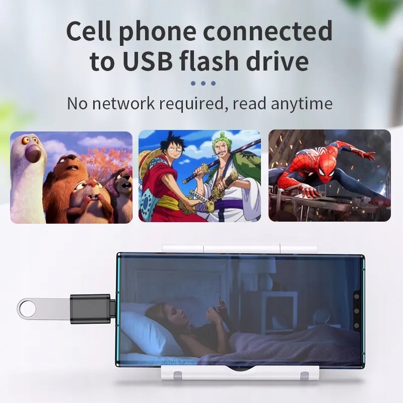 Adapter przejściówka USB_C na USB_A 3.0 GB/s czarny - obrazek 3