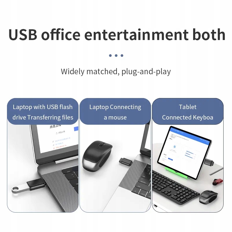 Adapter przejściówka USB_C na USB_A 3.0 GB/s czarny - obrazek 5