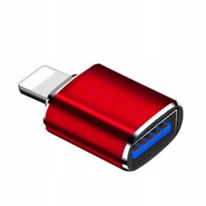 Adapter OTG USB 3.0 USB_A na LIGHTNING Red Color metalowa