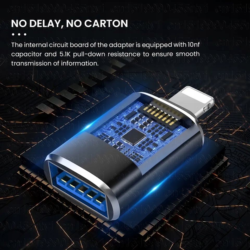 Adapter OTG USB 3.0 USB_A na LIGHTNING Red Color metalowa - obrazek 2