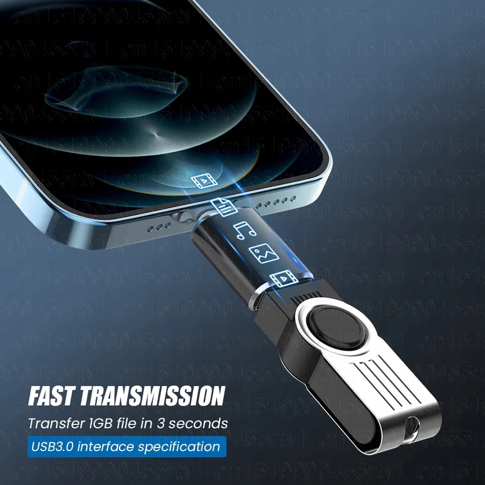 Adapter OTG USB 3.0 USB_A na LIGHTNING Red Color metalowa - obrazek 6