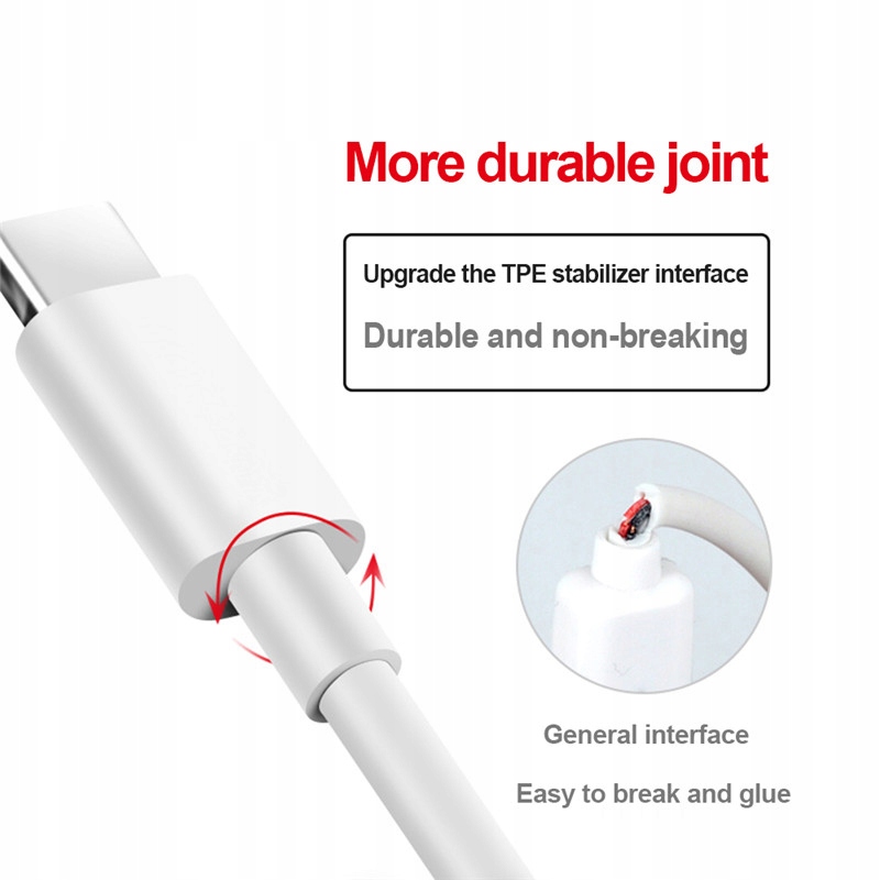 Kabel biały USB_A na USB-C 0,2 m - obrazek 5