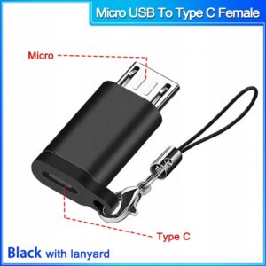 Adapter przejściówka Mico na USB_C aluminiowa black color