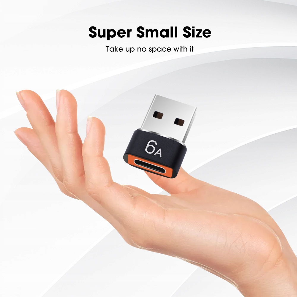 Adapter OTG USB 3.0 USB_C do USB_A czarny 6A metalowa - obrazek 2