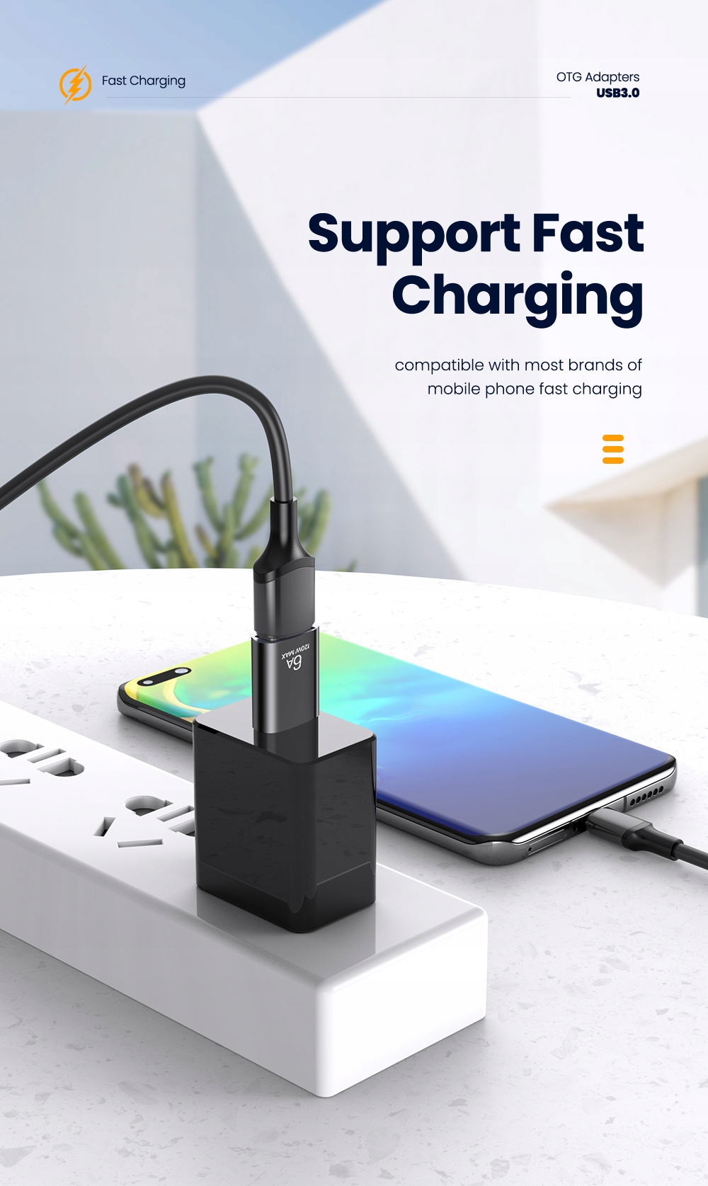 Adapter OTG USB 3.0 USB_C do USB_A czarny 6A metalowa - obrazek 6