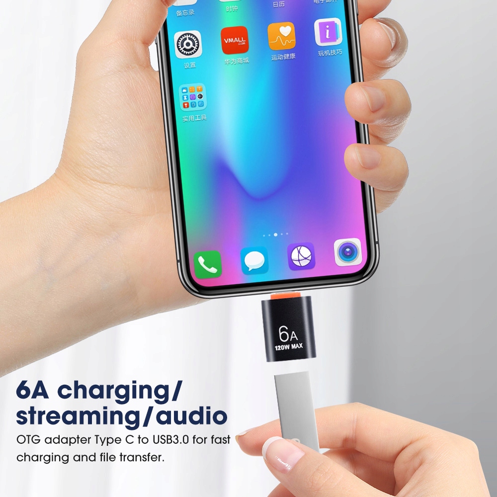 Adapter OTG USB 3.0 USB_C do USB_A czarny 6A metalowa - obrazek 8