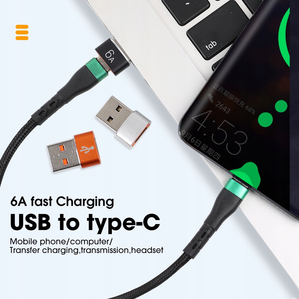 Adapter OTG USB 3.0 USB_C do USB_A czarny 6A metalowa - obrazek 10