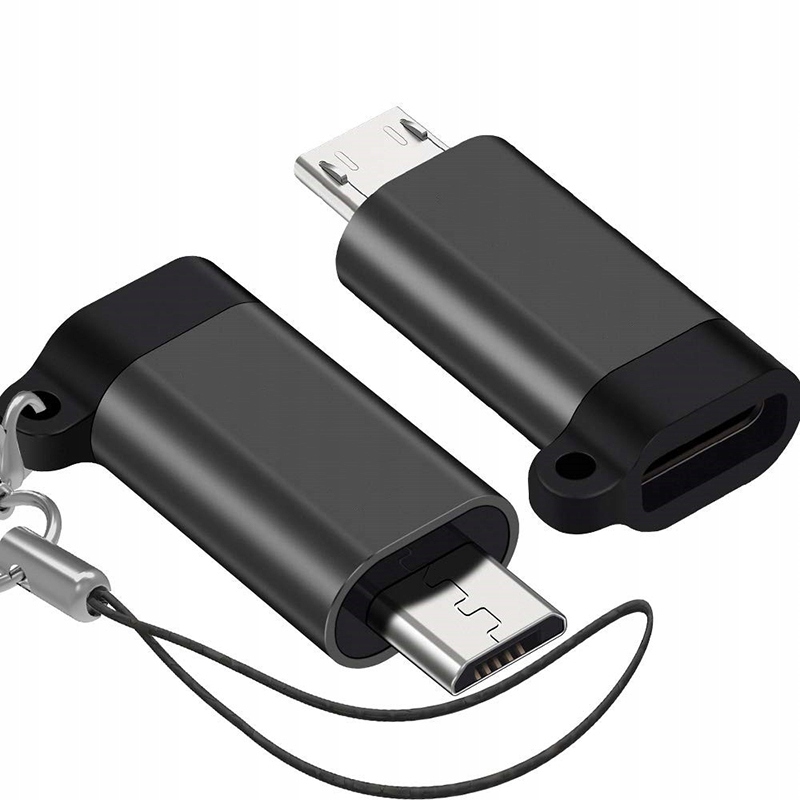 Adapter przejściówka Mico na USB_C aluminiowa gold color - obrazek 3