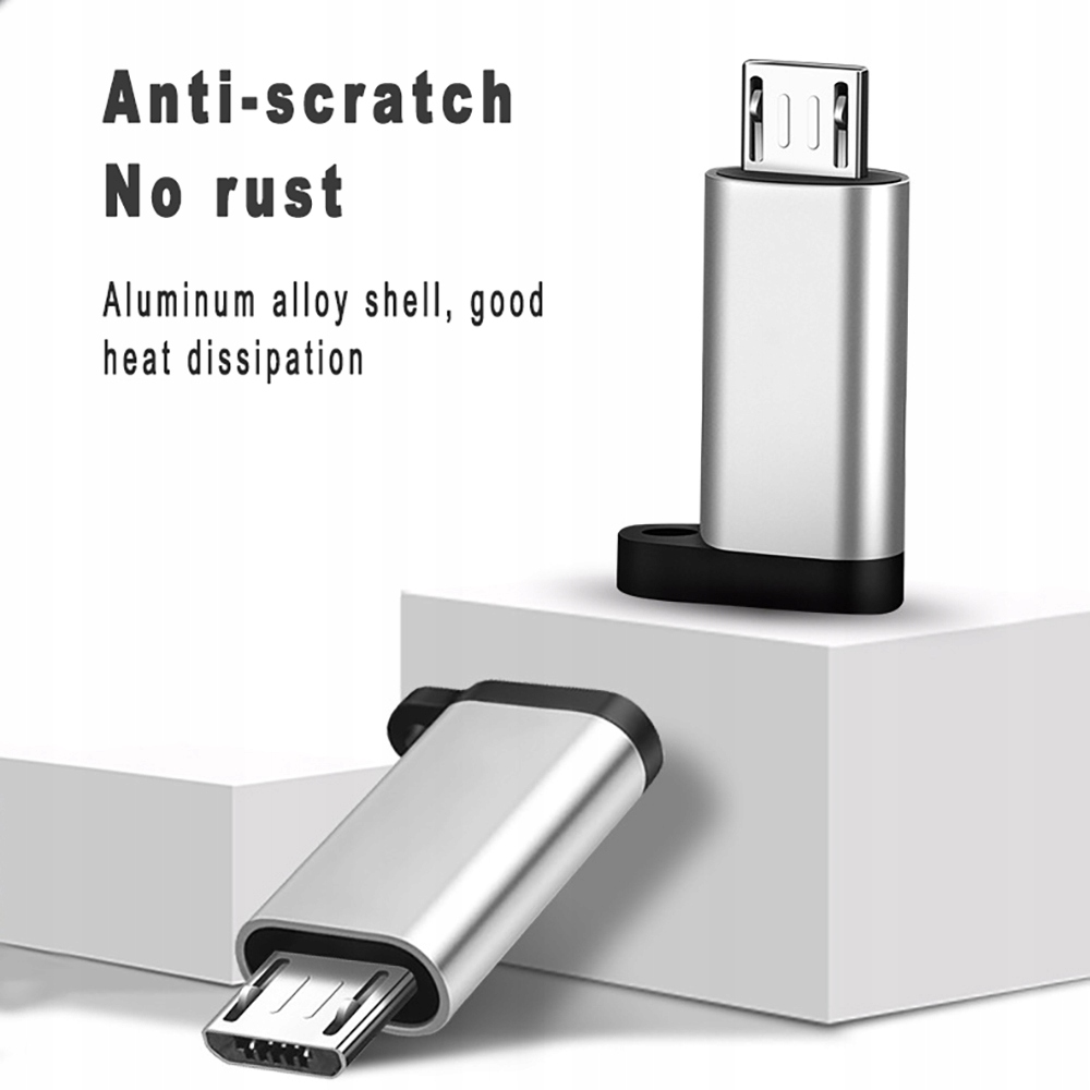 Adapter przejściówka Mico na USB_C aluminiowa gold color - obrazek 9