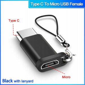 Adapter przejściówka USB_C na Mico aluminiowa black color