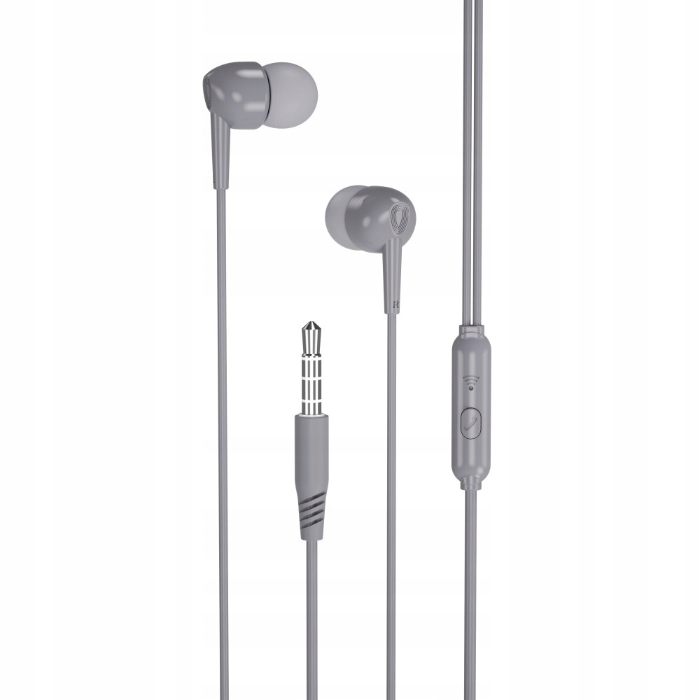 XO Słuchawki przewodowe EP37 jack 3,5mm dokanałowe szare - obrazek 3