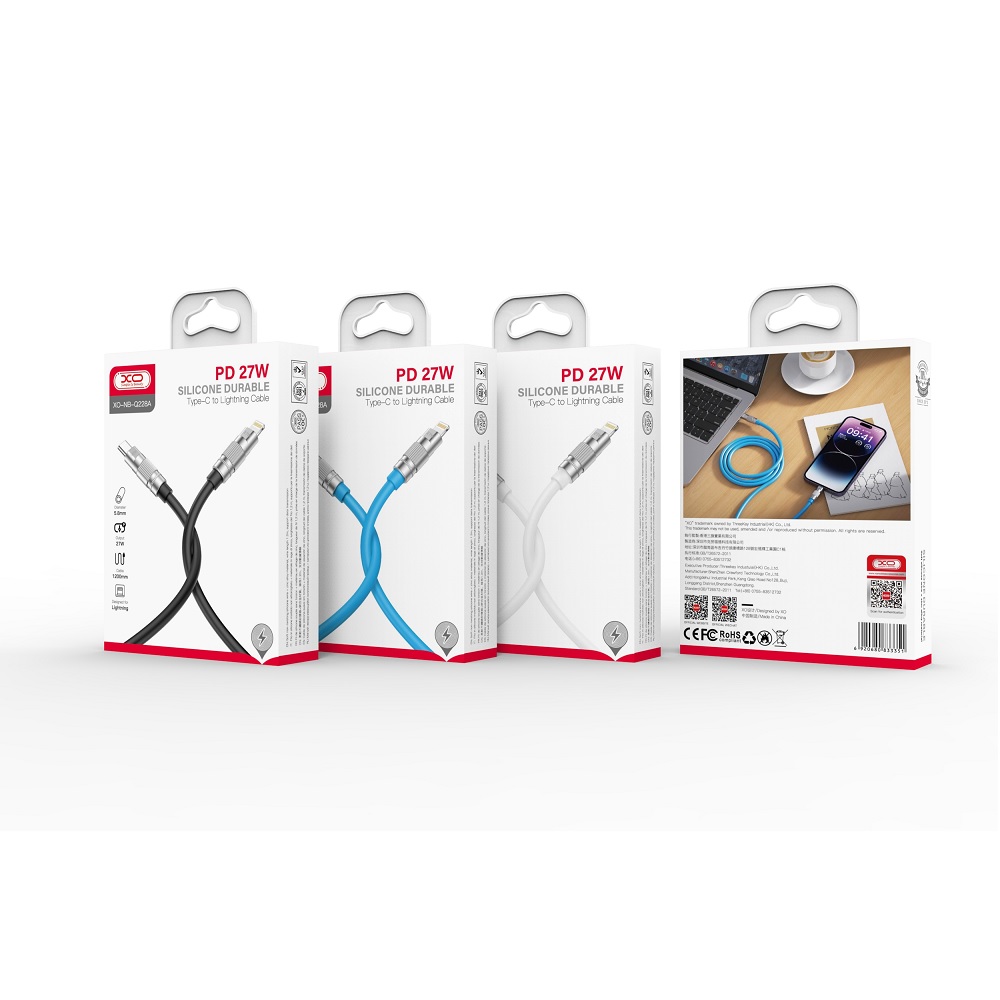 XO kabel NB-Q228A USB-C - Lightning 1,2m 27W czarn - obrazek 2