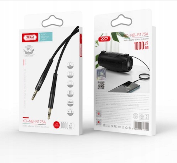 XO kabel audio NB-R175A jack 3,5mm - jack 3,5mm 1,0 m czarny - obrazek 3
