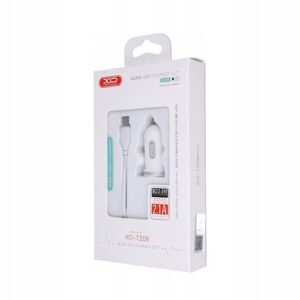 XO ładowarka samochodowa TZ08 2x USB 2,1A biała + kabel USB-C