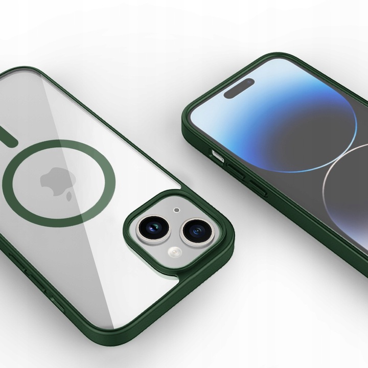 Etui CLEAR CASE kompatybilny z MagSafe do iPhone 14 Plus Forest green - obrazek 3