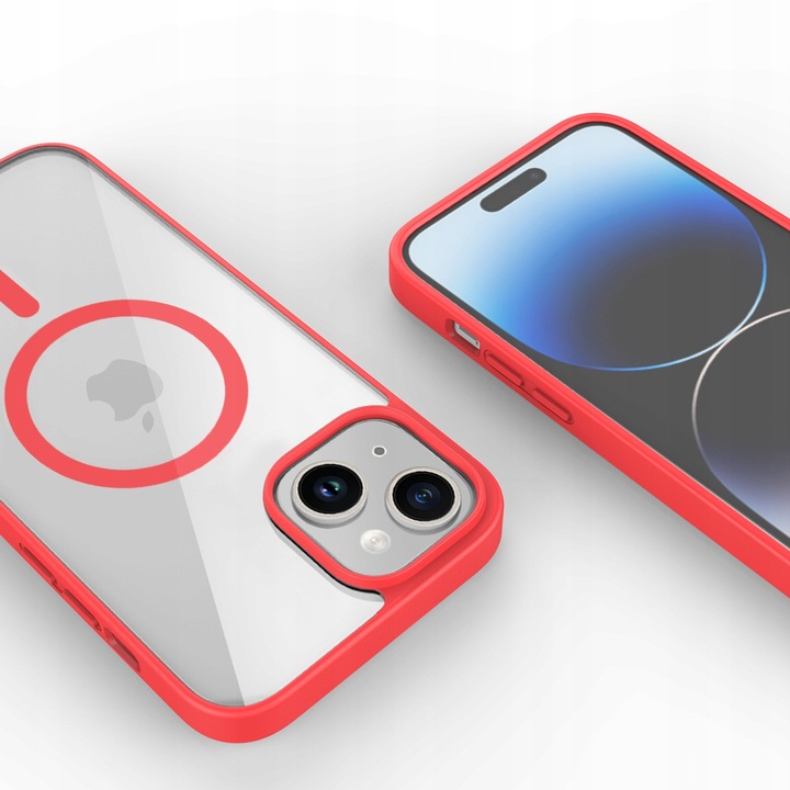 Etui CLEAR CASE kompatybilny z MagSafe do iPhone 13 Mini Red - obrazek 3