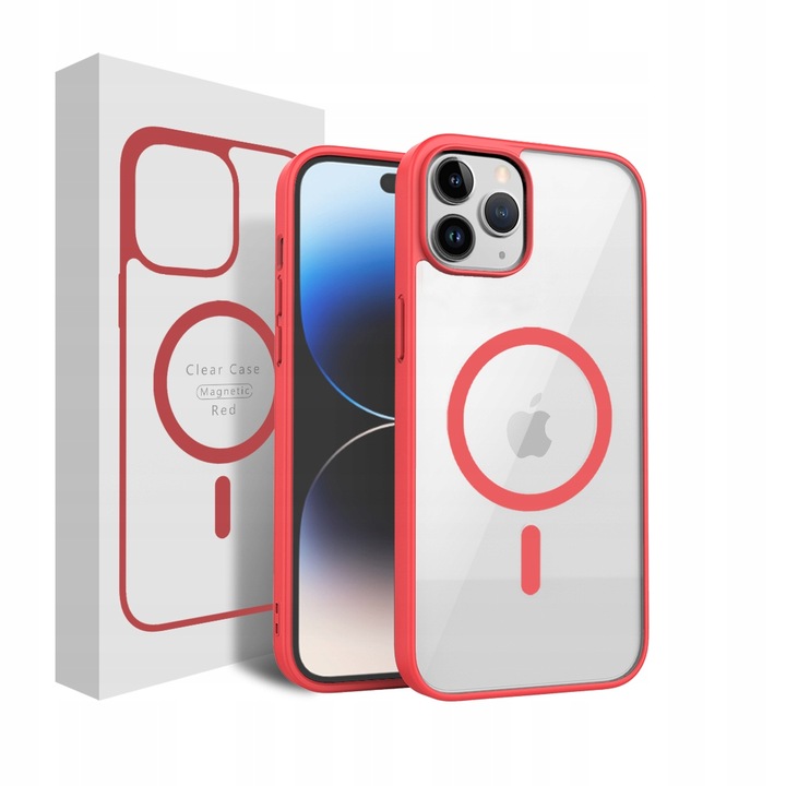 Etui CLEAR CASE kompatybilny z MagSafe do iPhone 12 Pro Max Red