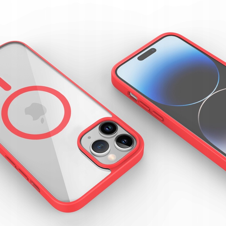 Etui CLEAR CASE kompatybilny z MagSafe do iPhone 12 Pro Max Red - obrazek 3