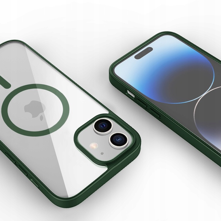 Etui CLEAR CASE kompatybilny z MagSafe do iPhone 12 Mini Forest Green - obrazek 3