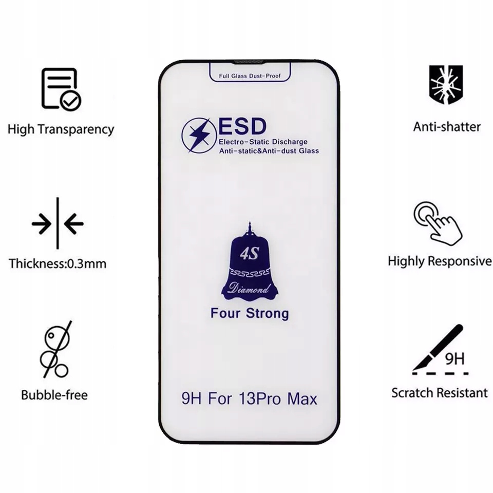Szkło hartowane Tempered Glass ESD 4s Four Strong 9H do iPhone 15 Pro - obrazek 5