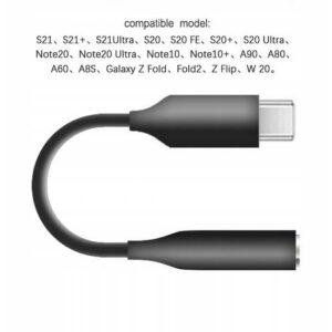 adapter przejściówka USB_C na 3.5mm Jack (F) kabel Audio słuchawki black