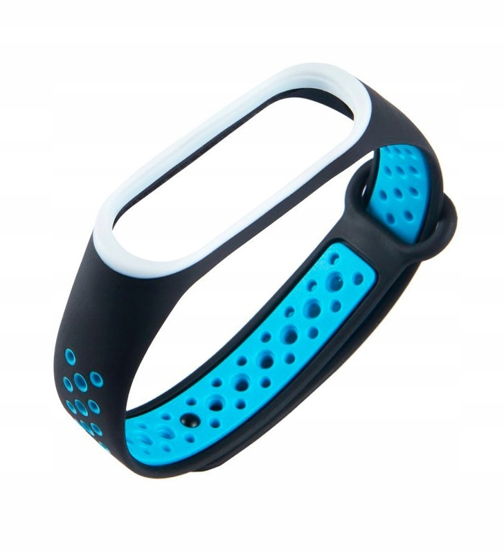 Pasek do Xiaomi Mi Band 5 Mi Band 6 Mi Band 7 15mm czarno-niebieski M6 M7 - obrazek 2