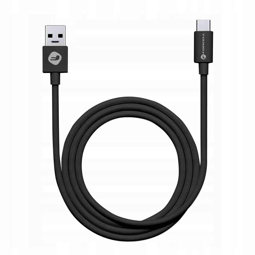 FORCELL C398 kabel USB A do Typ C QC3.0 3ATUBA 1 m czarny - obrazek 2