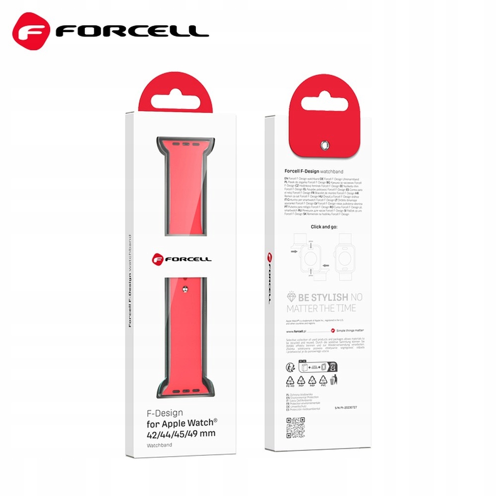 FORCELL F-DESIGN FA01 pasek do APPLE Watch 38 / 40 / 41 mm czerwony - obrazek 5