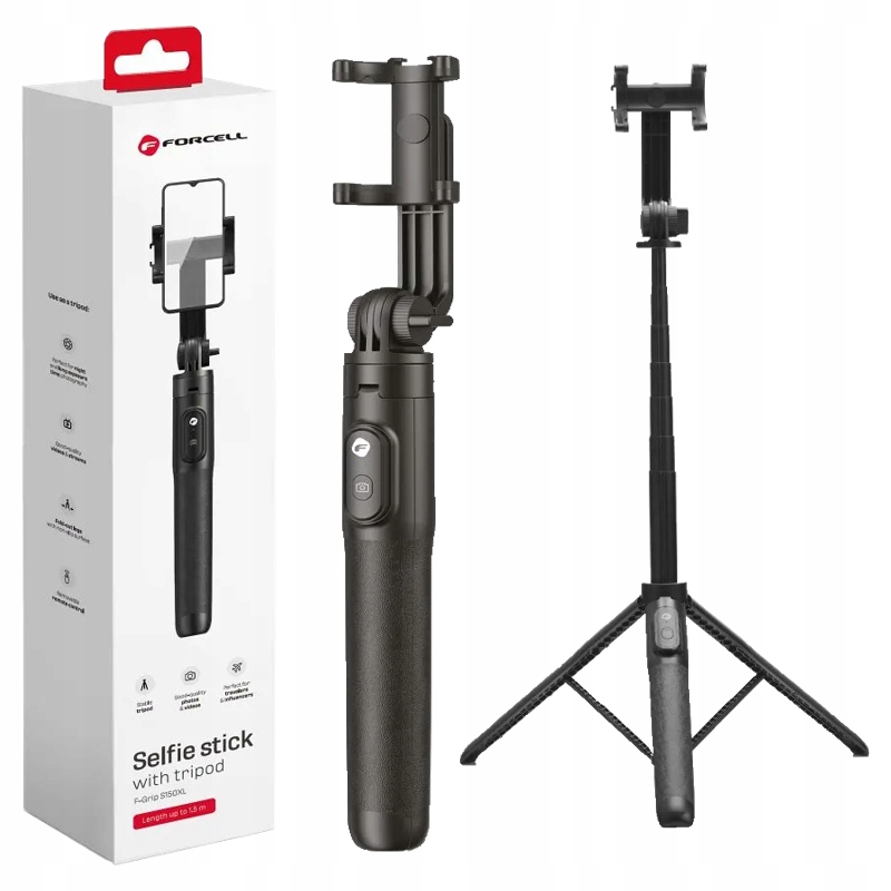 FORCELL selfie stick kijek na telefon 150cm statyw tripod + pilot bluetooth - obrazek 10